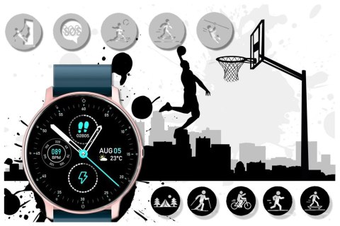 SMARTWATCH UNISEX GRAVITY GT1-4 - PULSOMETR, WŁASNE TARCZE (sg015d) Gravity