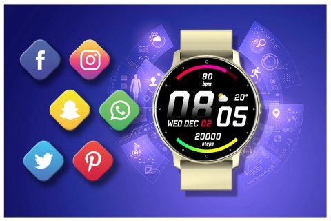 SMARTWATCH UNISEX GRAVITY GT1-6 - PULSOMETR, WŁASNE TARCZE (sg015f) Gravity
