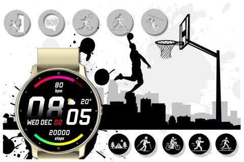 SMARTWATCH UNISEX GRAVITY GT1-6 - PULSOMETR, WŁASNE TARCZE (sg015f) Gravity