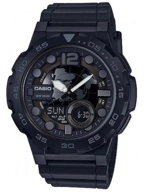 ZEGAREK MĘSKI CASIO AEQ-100W-1BV (zd070b) - WORLD TIME + BOX Casio