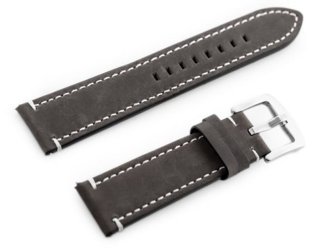 Pasek skórzany do zegarka W72 - szary - 22mm Pacific