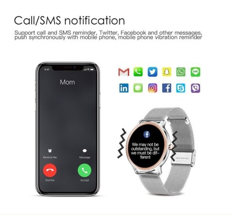 SMARTWATCH DAMSKI Rubicon RNBE66 - WŁASNE TARCZE (sr014e) Rubicon