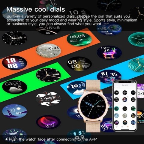 SMARTWATCH DAMSKI Rubicon RNBE66 - WŁASNE TARCZE (sr014e) Rubicon