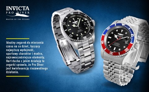 ZEGAREK MĘSKI INVICTA PRO DIVER 22054 - WODOSZCZLNOŚĆ 200m, koperta 43mm Invicta