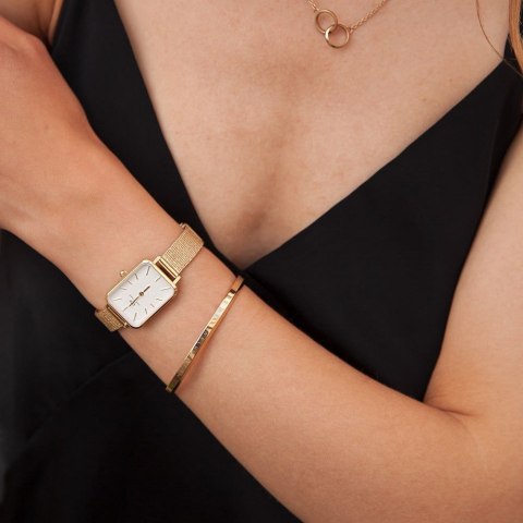 ZEGAREK DAMSKI DANIEL WELLINGTON Quadro Pressed Evergold 20mm DW00100556 + BOX (zw520a) Daniel Wellington