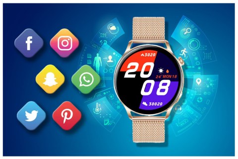 SMARTWATCH DAMSKI Rubicon RNCE81 - WYKONYWANIE POŁĄCZEŃ, PULSOKSYMETR (sr045b) Rubicon