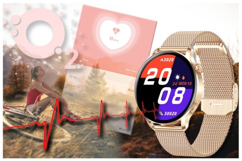 SMARTWATCH DAMSKI Rubicon RNCE81 - WYKONYWANIE POŁĄCZEŃ, PULSOKSYMETR (sr045b) Rubicon