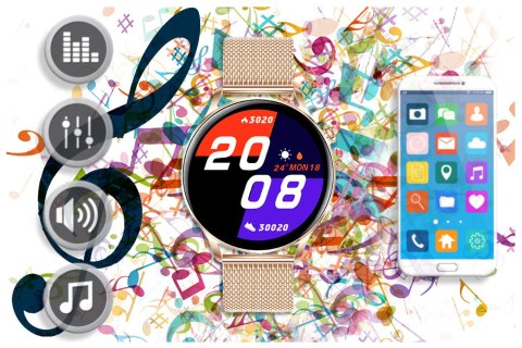 SMARTWATCH DAMSKI Rubicon RNCE81 - WYKONYWANIE POŁĄCZEŃ, PULSOKSYMETR (sr045b) Rubicon