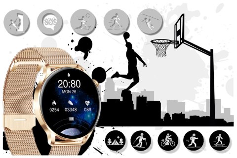 SMARTWATCH DAMSKI Rubicon RNCE81 - WYKONYWANIE POŁĄCZEŃ, PULSOKSYMETR (sr045b) Rubicon
