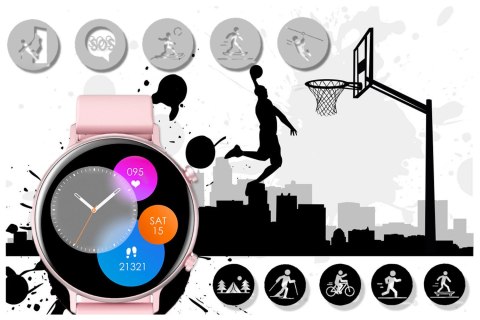 SMARTWATCH DAMSKI Rubicon RNCE98 - WYKONYWANIE POŁĄCZEŃ, PULSOKSYMETR (sr043a) Rubicon