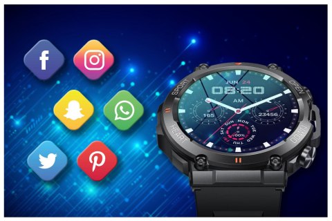 SMARTWATCH MĘSKI Rubicon RNCE95 - WYKONYWANIE POŁĄCZEŃ, PULSOKSYMETR (sr040a) Rubicon