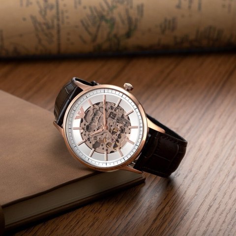 Zegarek męski EMPORIO ARMANI SKELETON AUTOMATIC AR60039 (zi055b) Emporio Armani
