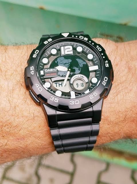 ZEGAREK MĘSKI CASIO AEQ-100W 1AV (zd070a) - WORLD TIME + BOX Casio