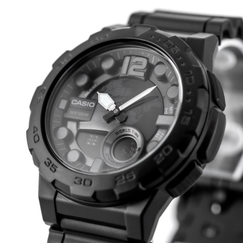 ZEGAREK MĘSKI CASIO AEQ-100W-1BV (zd070b) - WORLD TIME + BOX Casio