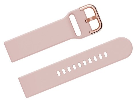Pasek gumowy do smartwatch U01 - różowy/rosegold - 22mm Pacific