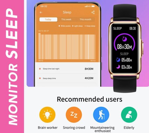 SMARTWATCH DAMSKI Rubicon RNCF04 - TRYBY SPORTOWE, MONITOR SNU (sr050b) Rubicon