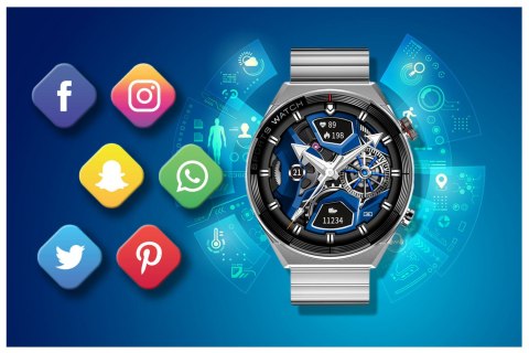 SMARTWATCH MĘSKI Rubicon RNCE99 - WYKONYWANIE POŁĄCZEŃ, ŁADOWANIE BEZPRZEWODOWE (sr046a) Rubicon