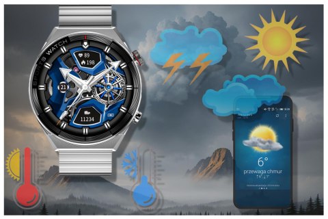 SMARTWATCH MĘSKI Rubicon RNCE99 - WYKONYWANIE POŁĄCZEŃ, ŁADOWANIE BEZPRZEWODOWE (sr046a) Rubicon