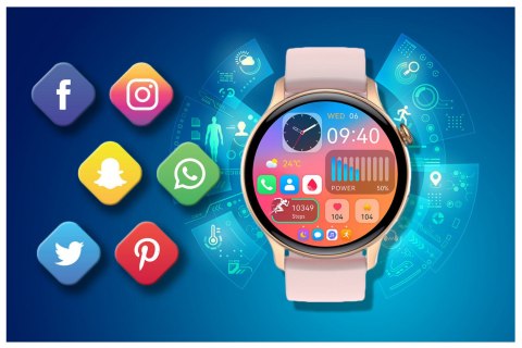 SMARTWATCH DAMSKI Rubicon RNCF10 - TRYBY SPORTOWE, MONITOR SNU (sr055b) Rubicon