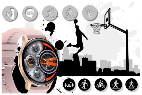 SMARTWATCH DAMSKI Rubicon RNCF10 - TRYBY SPORTOWE, MONITOR SNU (sr055b) Rubicon