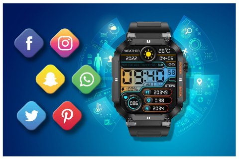 SMARTWATCH MĘSKI GRAVITY GT6-1 - WYKONYWANIE POŁĄCZEŃ, MONITOR SNU (sg020a) Gravity