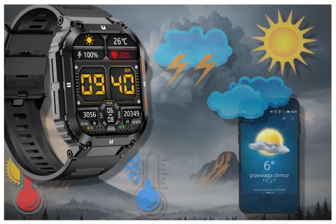 SMARTWATCH MĘSKI GRAVITY GT6-1 - WYKONYWANIE POŁĄCZEŃ, MONITOR SNU (sg020a) Gravity