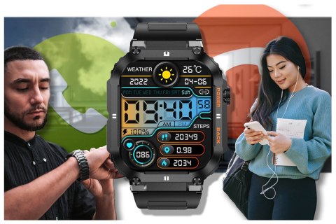 SMARTWATCH MĘSKI GRAVITY GT6-1 - WYKONYWANIE POŁĄCZEŃ, MONITOR SNU (sg020a) Gravity