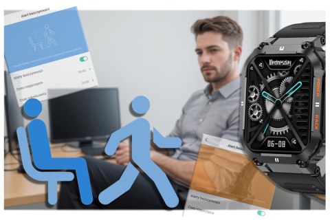 SMARTWATCH MĘSKI GRAVITY GT6-1 - WYKONYWANIE POŁĄCZEŃ, MONITOR SNU (sg020a) Gravity