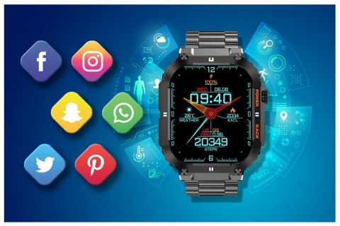 SMARTWATCH MĘSKI GRAVITY GT6-2 - WYKONYWANIE POŁĄCZEŃ, MONITOR SNU (sg020b) Gravity