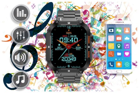 SMARTWATCH MĘSKI GRAVITY GT6-2 - WYKONYWANIE POŁĄCZEŃ, MONITOR SNU (sg020b) Gravity