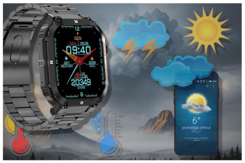 SMARTWATCH MĘSKI GRAVITY GT6-2 - WYKONYWANIE POŁĄCZEŃ, MONITOR SNU (sg020b) Gravity