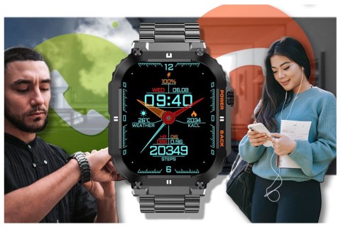 SMARTWATCH MĘSKI GRAVITY GT6-2 - WYKONYWANIE POŁĄCZEŃ, MONITOR SNU (sg020b) Gravity
