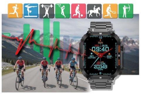 SMARTWATCH MĘSKI GRAVITY GT6-2 - WYKONYWANIE POŁĄCZEŃ, MONITOR SNU (sg020b) Gravity