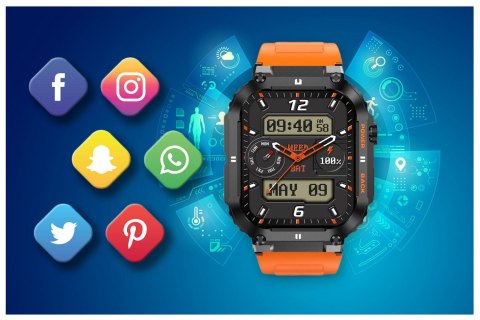 SMARTWATCH MĘSKI GRAVITY GT6-3 - WYKONYWANIE POŁĄCZEŃ, MONITOR SNU (sg020c) Gravity