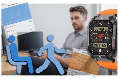 SMARTWATCH MĘSKI GRAVITY GT6-3 - WYKONYWANIE POŁĄCZEŃ, MONITOR SNU (sg020c) Gravity