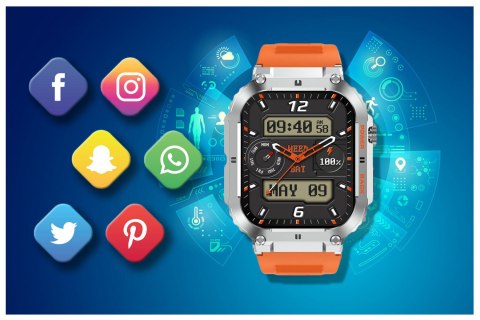 SMARTWATCH MĘSKI GRAVITY GT6-4 - WYKONYWANIE POŁĄCZEŃ, MONITOR SNU (sg020d) Gravity