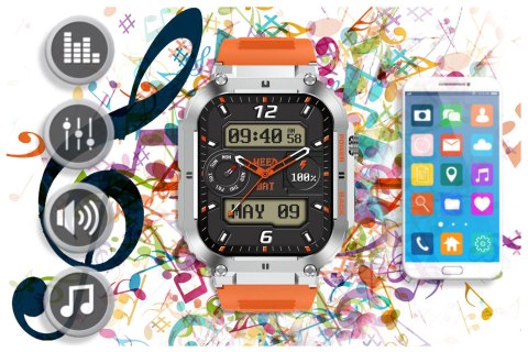 SMARTWATCH MĘSKI GRAVITY GT6-4 - WYKONYWANIE POŁĄCZEŃ, MONITOR SNU (sg020d) Gravity