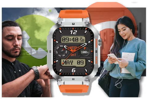 SMARTWATCH MĘSKI GRAVITY GT6-4 - WYKONYWANIE POŁĄCZEŃ, MONITOR SNU (sg020d) Gravity