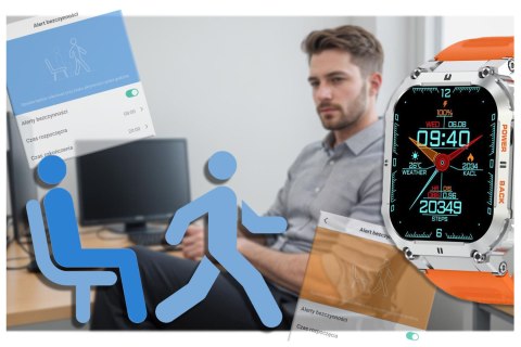 SMARTWATCH MĘSKI GRAVITY GT6-4 - WYKONYWANIE POŁĄCZEŃ, MONITOR SNU (sg020d) Gravity