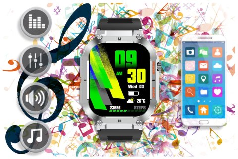 SMARTWATCH MĘSKI GRAVITY GT6-5 - WYKONYWANIE POŁĄCZEŃ, MONITOR SNU (sg020e) Gravity