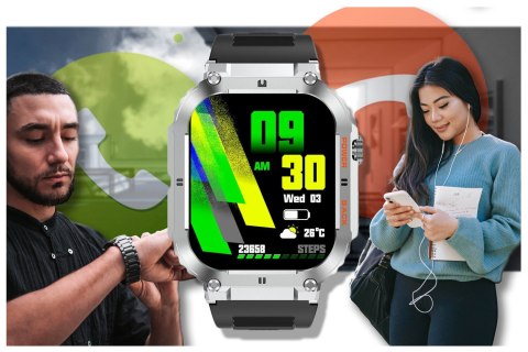 SMARTWATCH MĘSKI GRAVITY GT6-5 - WYKONYWANIE POŁĄCZEŃ, MONITOR SNU (sg020e) Gravity