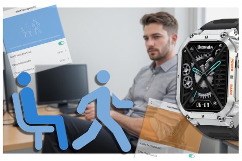 SMARTWATCH MĘSKI GRAVITY GT6-5 - WYKONYWANIE POŁĄCZEŃ, MONITOR SNU (sg020e) Gravity