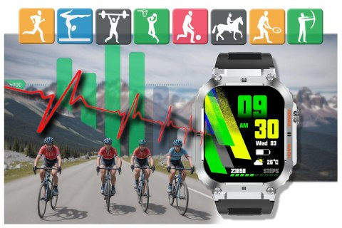 SMARTWATCH MĘSKI GRAVITY GT6-5 - WYKONYWANIE POŁĄCZEŃ, MONITOR SNU (sg020e) Gravity