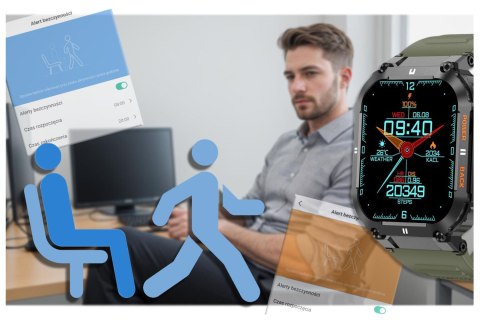 SMARTWATCH MĘSKI GRAVITY GT6-6 - WYKONYWANIE POŁĄCZEŃ, MONITOR SNU (sg020f) Gravity