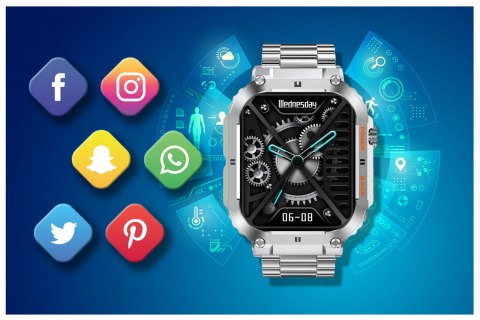 SMARTWATCH MĘSKI GRAVITY GT6-7 - WYKONYWANIE POŁĄCZEŃ, MONITOR SNU (sg020g) Gravity