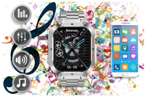 SMARTWATCH MĘSKI GRAVITY GT6-7 - WYKONYWANIE POŁĄCZEŃ, MONITOR SNU (sg020g) Gravity