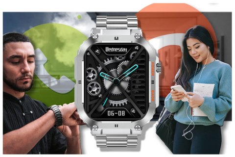 SMARTWATCH MĘSKI GRAVITY GT6-7 - WYKONYWANIE POŁĄCZEŃ, MONITOR SNU (sg020g) Gravity