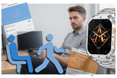 SMARTWATCH MĘSKI GRAVITY GT6-7 - WYKONYWANIE POŁĄCZEŃ, MONITOR SNU (sg020g) Gravity