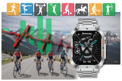 SMARTWATCH MĘSKI GRAVITY GT6-7 - WYKONYWANIE POŁĄCZEŃ, MONITOR SNU (sg020g) Gravity