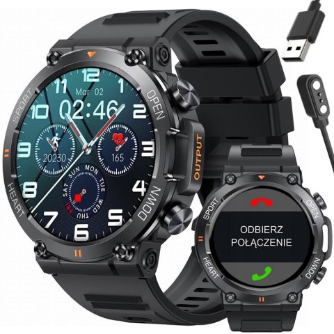 SMARTWATCH MĘSKI GRAVITY GT7-1 PRO - WYKONYWANIE POŁĄCZEŃ, PULSOKSYMETR (sg018a) Gravity